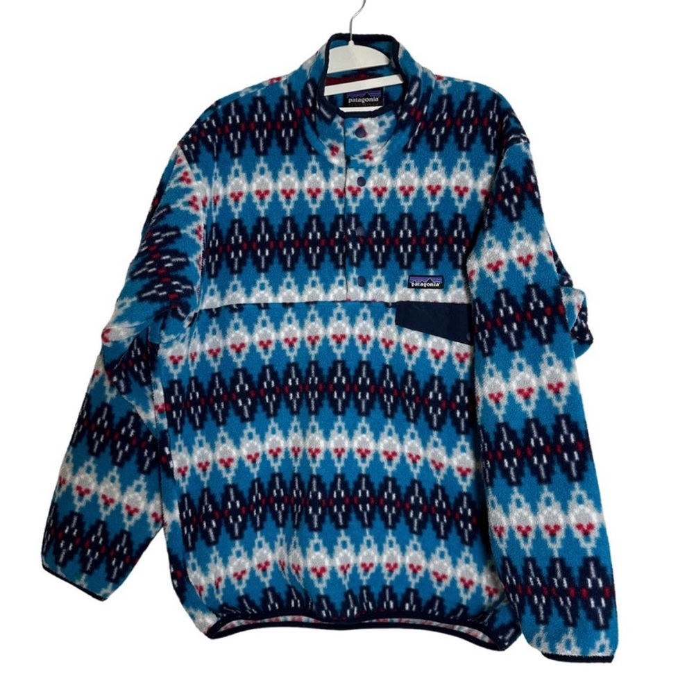 VTG Patagonia Synchilla Sweater M Blue Fleece Aztec Rare Gorpcore Unisex